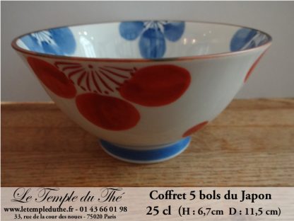 5 bols à thé du Japon de 25 cl
