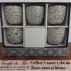 Coffret de 5 tasses japonaises 10 cl fleurs roses et bleues – Image 2