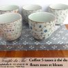 Coffret de 5 tasses japonaises 10 cl fleurs roses et bleues – Image 4