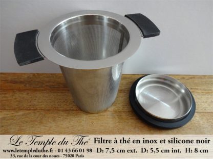 Filtre à thé en inox et silicone noir