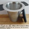 Filtre à thé en inox et silicone noir – Image 4