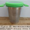Filtre à thé en inox et silicone vert – Image 2