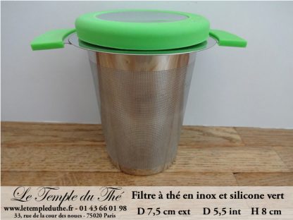 Filtre à thé en inox et silicone vert