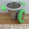 Filtre à thé en inox et silicone vert – Image 3