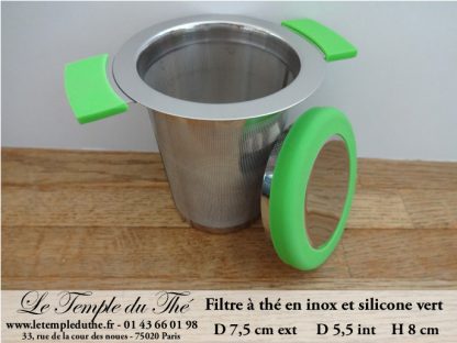 Filtre à thé en inox et silicone vert