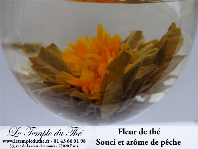 Fleur de thé avec arôme de pêche et fleur de souci | Le Temple du Thé Paris  Thé Bio Paris