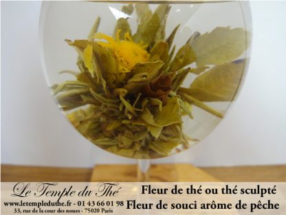 25 thés sculptés avec fleur de souci et goût de pêche