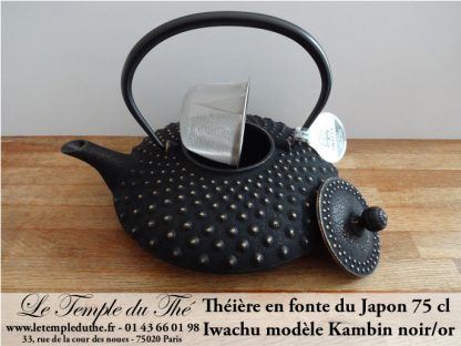 Théière en fonte du Japon IWACHU Kambin noir/or