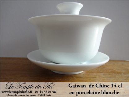 Gaiwan en porcelaine de Chine 14 cl blanc