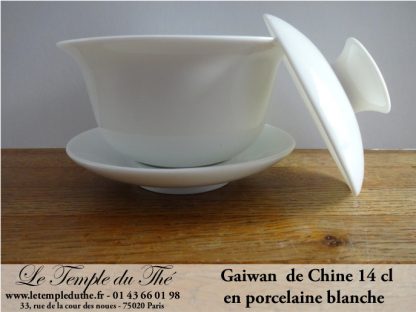 Gaiwan en porcelaine de Chine 14 cl blanc