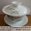 Gaiwan en porcelaine de Chine Grue verte – Image 2
