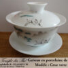 Gaiwan en porcelaine de Chine Grue verte – Image 4