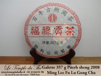 Puerh sheng galette de 357 g Lee Fu Gong Cha 2008