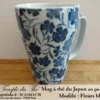 Long mug en porcelaine du Japon 35 cl fleurs bleues – Image 3