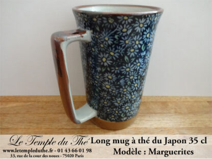 Long mug en céramique du Japon 35 cl marguerites – Image 2