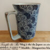 Long mug à thé du Japon en céramique 35 cl marguerites blanches – Image 2