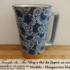 Long mug à thé du Japon en céramique 35 cl marguerites blanches