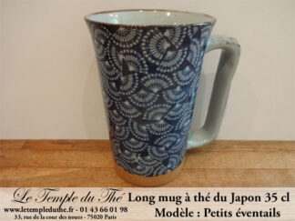 Long mug en céramique du Japon 35 cl petits éventails