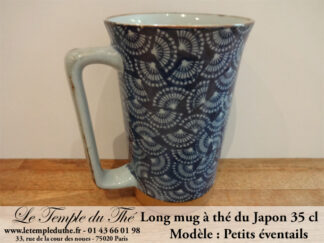 Long mug en céramique du Japon 35 cl petits éventails