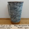 Long mug du Japon en céramique 35 cl vagues