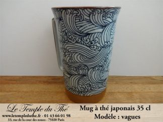 Long mug du Japon en céramique 35 cl vagues