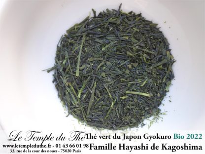 Thé vert du Japon Gyokuro BIO petits producteurs 2022 prix pour 50 g