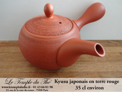 Kyusu japonais 35 cl en terre rouge du Japon avec filtre en céramique