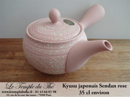 Kyusu japonais Sendan rose 35 cl en terre du Japon