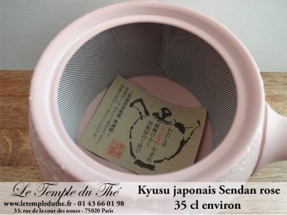 Kyusu japonais Sendan rose 35 cl en terre du Japon