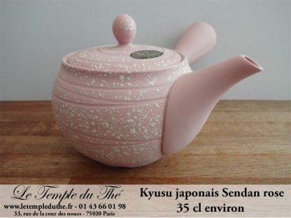 Kyusu japonais Sendan rose 35 cl en terre du Japon