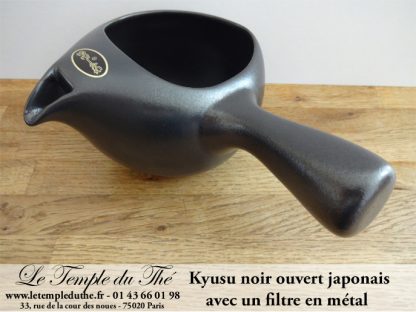 Kyusu noir japonais en terre ouvert 25 cl