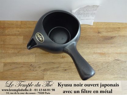 Kyusu noir japonais en terre ouvert 25 cl