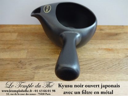 Kyusu noir japonais en terre ouvert 25 cl