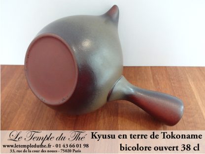 TOKONAME poterie Théière japonaise kyusu ouvert bicolore 38 cl