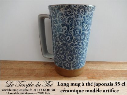 Long mug à thé japonais 35 cl en céramique modèle coccinelles