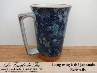 Long mug japonais en céramique 35 cl fleurs Éventails