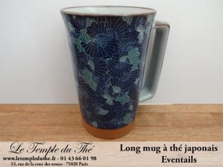 Long mug à thé japonais en céramique modèle éventails 35 cl