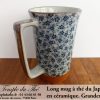 Long mug à thé du Japon en céramique 35 cl. Grandes fleurs