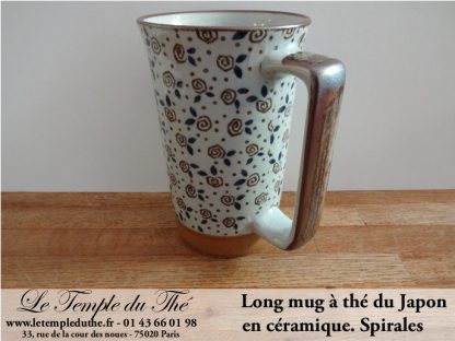 Long mug japonais en céramique 35 cl spirales