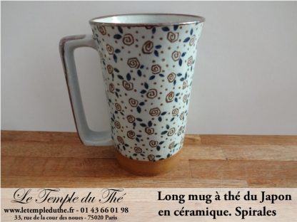 Long mug japonais en céramique 35 cl spirales – Image 2