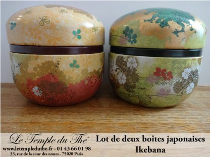 Deux boîtes à thé du Japon Ikebana