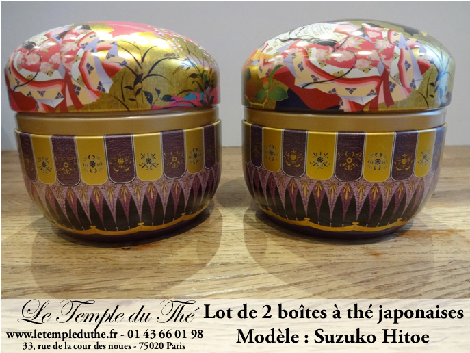 Boîte à thé japonaise rose en métal, SUZUKO HITOE, 150gr