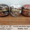 Trois boîtes à thé du Japon Kaze