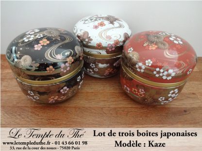 Trois boîtes à thé du Japon Kaze