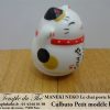 Maneki-Neko Le chat porte bonheur petit culbuto blanc – Image 2