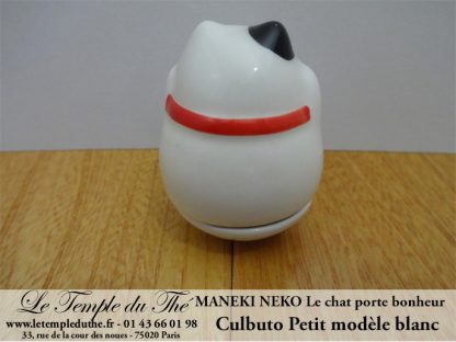 Maneki-Neko Le chat porte bonheur petit culbuto blanc