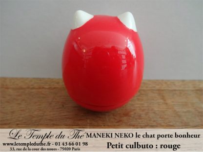 Maneki-Neko Le chat porte bonheur culbuto rouge – Image 2