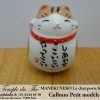 Maneki-Neko Le chat porte bonheur petit culbuto tigré