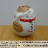 Maneki-Neko Le chat porte bonheur petit culbuto tigré – Image 2