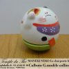 Maneki-Neko Le chat porte bonheur culbuto collier violet – Image 2